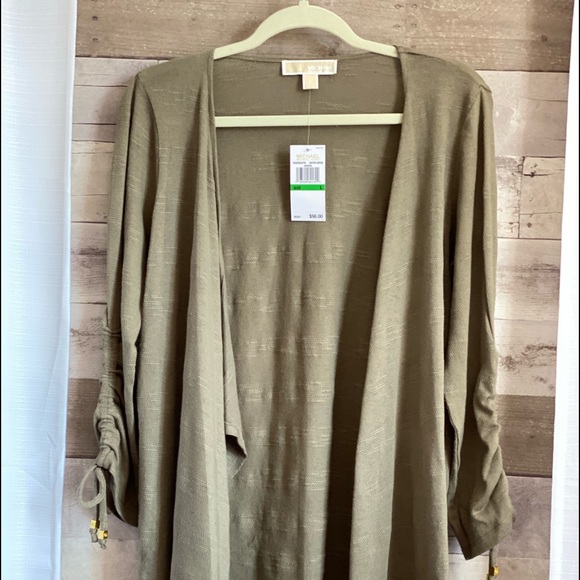 MICHAEL Michael Kors Sweaters - 🎁NWT Michael Kors Basic Cardigan L safari green
